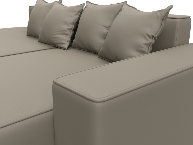 Диван угловой Лига-079 угол правый, Экокожа, GRIFON 04 бежевый