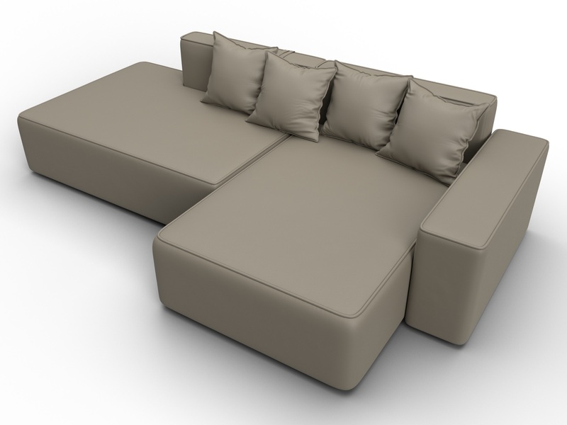 Диван угловой Лига-079 угол правый, Экокожа, GRIFON 04 бежевый