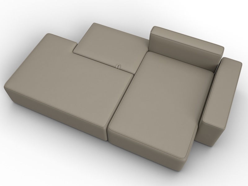 Диван угловой Лига-079 угол правый, Экокожа, GRIFON 04 бежевый