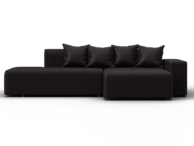 Диван угловой Лига-079 угол правый, Экокожа, GRIFON 12 коричневый