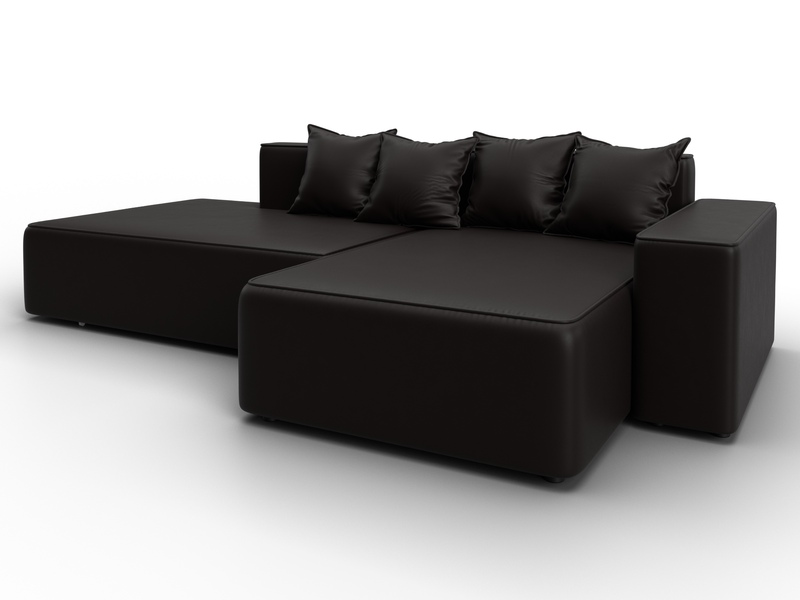 Диван угловой Лига-079 угол правый, Экокожа, GRIFON 12 коричневый