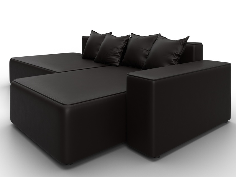 Диван угловой Лига-079 угол правый, Экокожа, GRIFON 12 коричневый