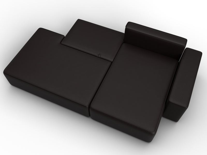 Диван угловой Лига-079 угол правый, Экокожа, GRIFON 12 коричневый