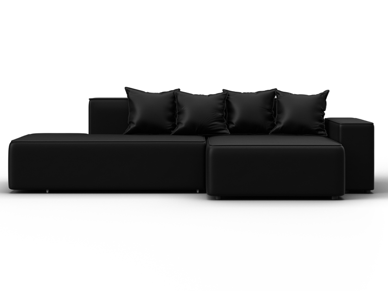 Диван угловой Лига-079 угол правый, Экокожа, GRIFON 18 черный