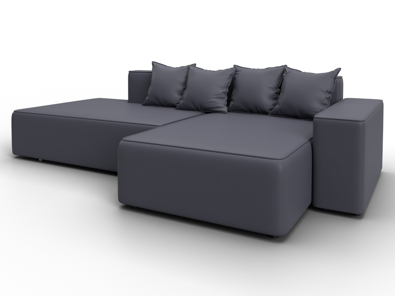 Диван угловой Лига-079 угол правый, Экокожа, GRIFON 15 серый