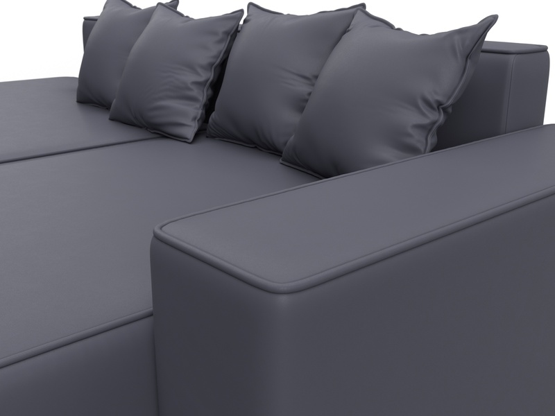 Диван угловой Лига-079 угол правый, Экокожа, GRIFON 15 серый