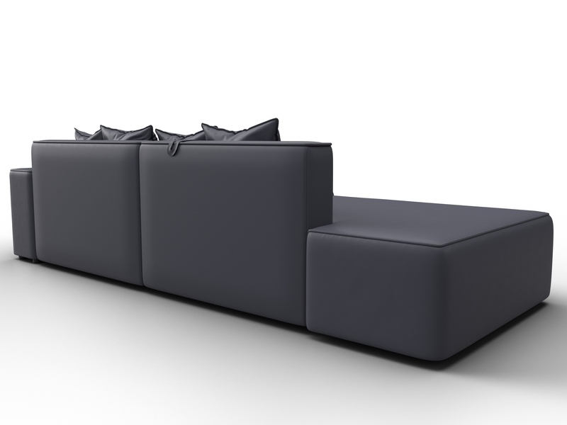 Диван угловой Лига-079 угол правый, Экокожа, GRIFON 15 серый