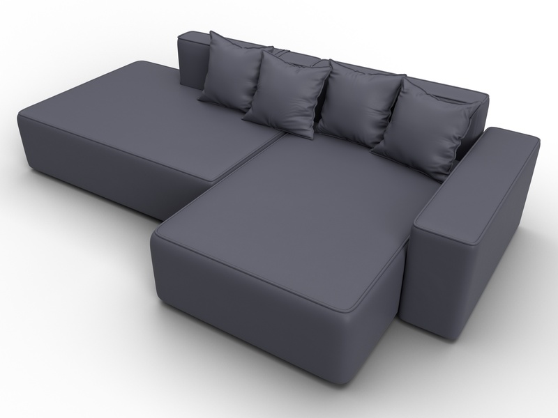 Диван угловой Лига-079 угол правый, Экокожа, GRIFON 15 серый