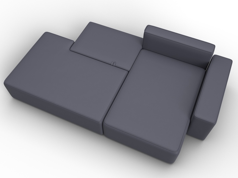 Диван угловой Лига-079 угол правый, Экокожа, GRIFON 15 серый