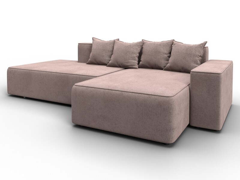 Диван угловой Лига-079 угол правый, Велюр, TOWER 05 бежевый