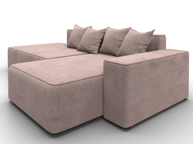 Диван угловой Лига-079 угол правый, Велюр, TOWER 05 бежевый