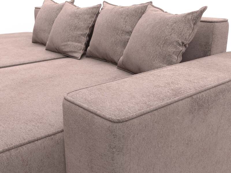 Диван угловой Лига-079 угол правый, Велюр, TOWER 05 бежевый