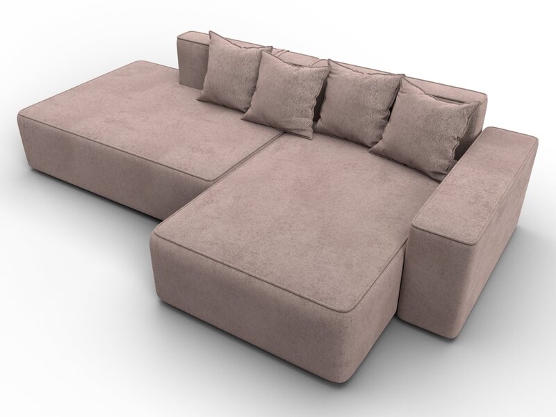 Диван угловой Лига-079 угол правый, Велюр, TOWER 05 бежевый