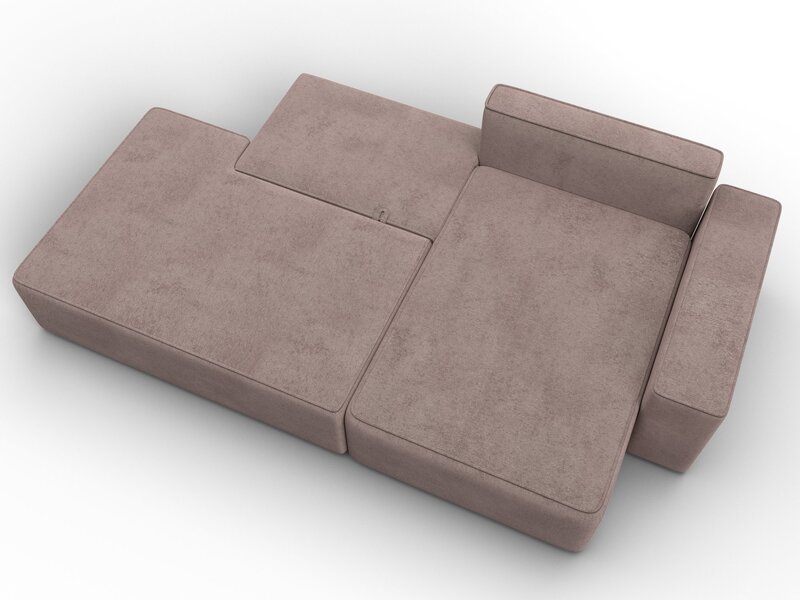 Диван угловой Лига-079 угол правый, Велюр, TOWER 05 бежевый