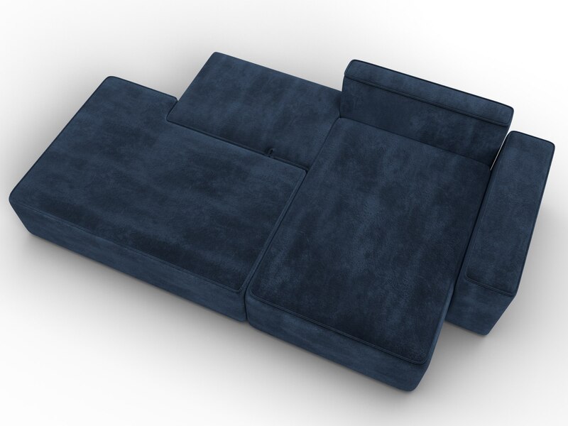 Диван угловой Лига-079 угол правый, Велюр, TOWER 13 синий
