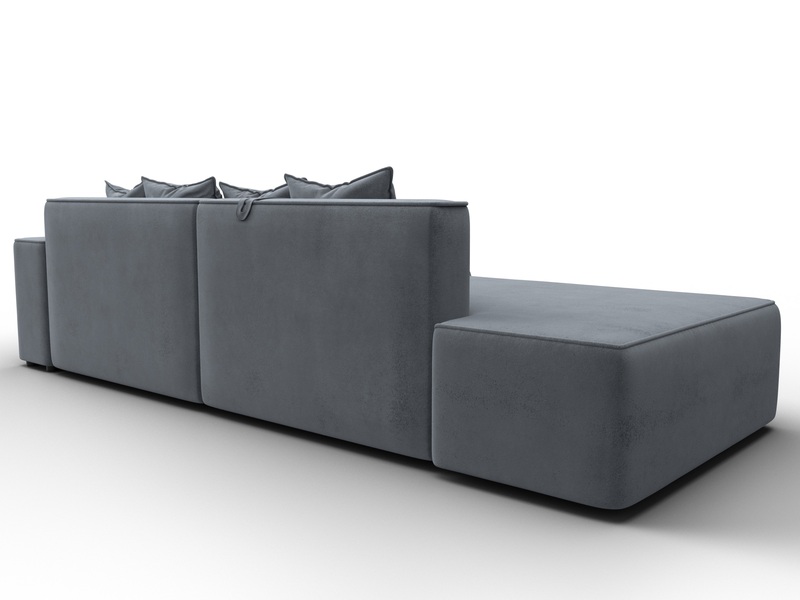 Диван угловой Лига-079 угол правый, Велюр, TOWER 10 серый