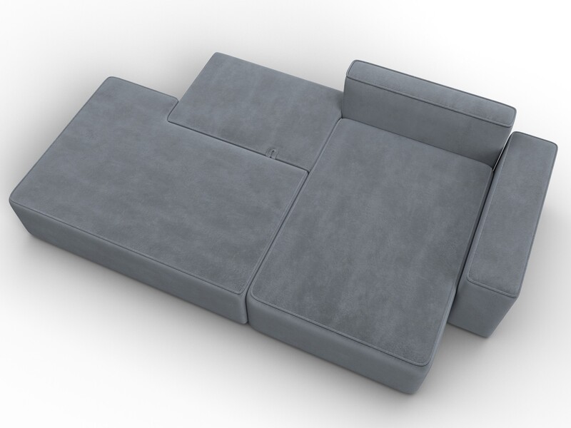 Диван угловой Лига-079 угол правый, Велюр, TOWER 10 серый