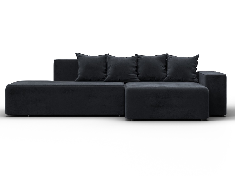 Диван угловой Лига-079 угол правый, Велюр, TOWER 11 темно-серый