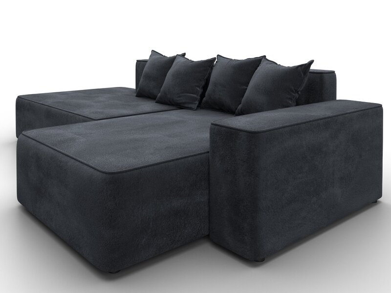 Диван угловой Лига-079 угол правый, Велюр, TOWER 11 темно-серый