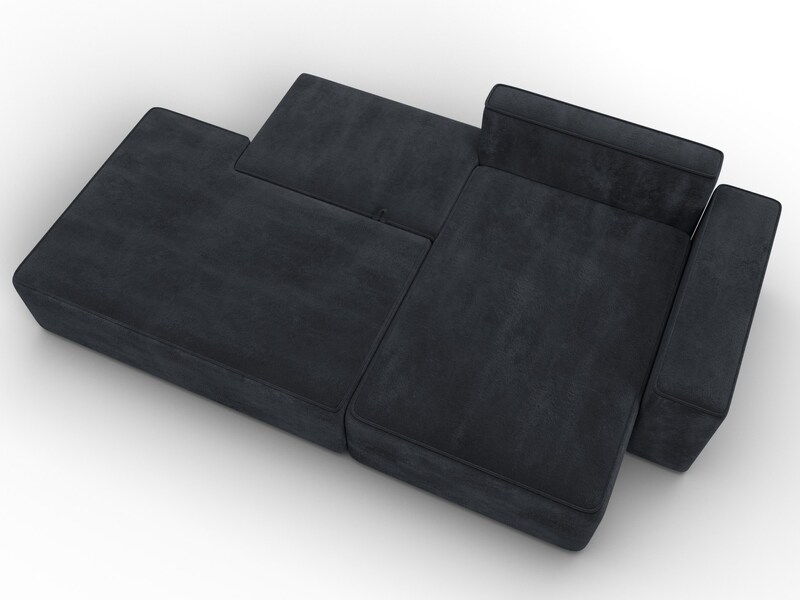 Диван угловой Лига-079 угол правый, Велюр, TOWER 11 темно-серый