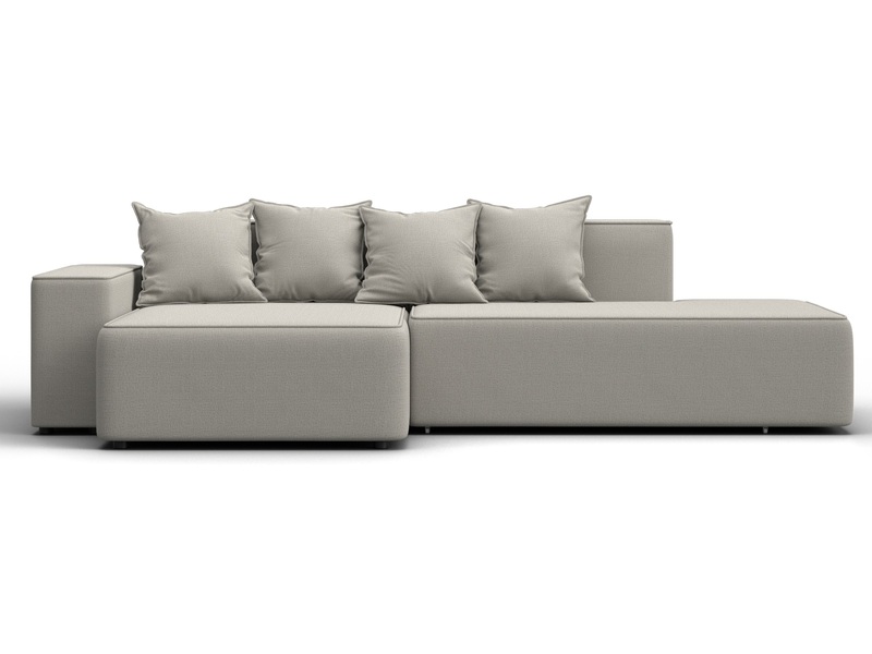 Диван угловой Лига-079 угол левый, Рогожка, Амур 02 бежевый