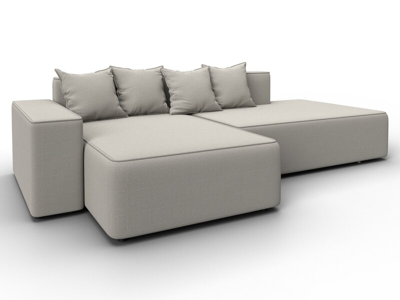 Диван угловой Лига-079 угол левый, Рогожка, Амур 02 бежевый