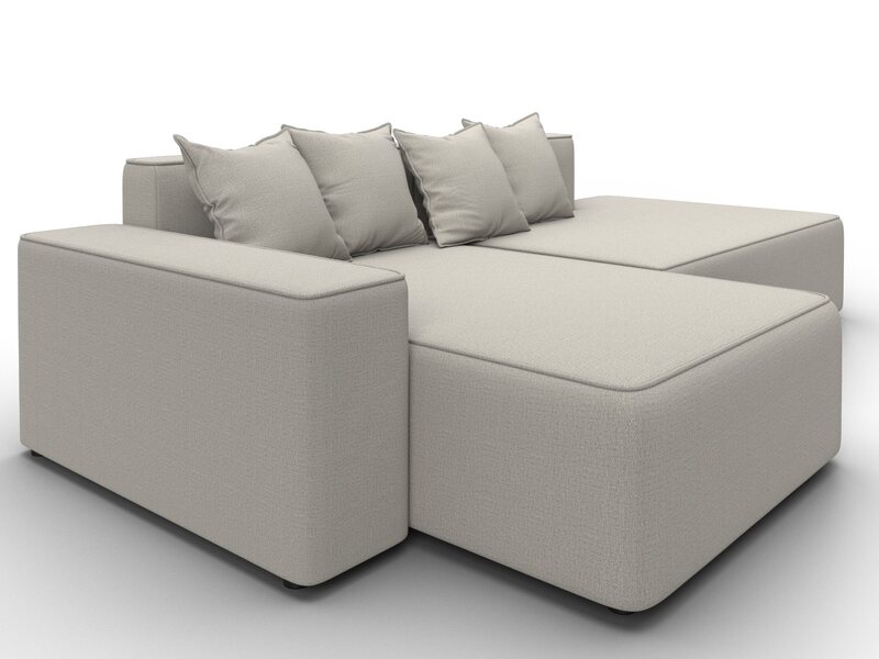 Диван угловой Лига-079 угол левый, Рогожка, Амур 02 бежевый