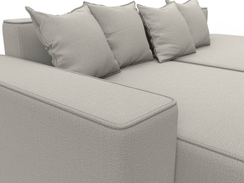 Диван угловой Лига-079 угол левый, Рогожка, Амур 02 бежевый