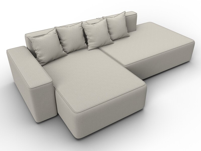 Диван угловой Лига-079 угол левый, Рогожка, Амур 02 бежевый