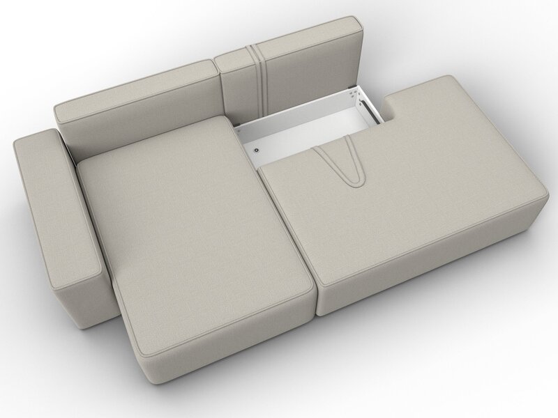 Диван угловой Лига-079 угол левый, Рогожка, Амур 02 бежевый