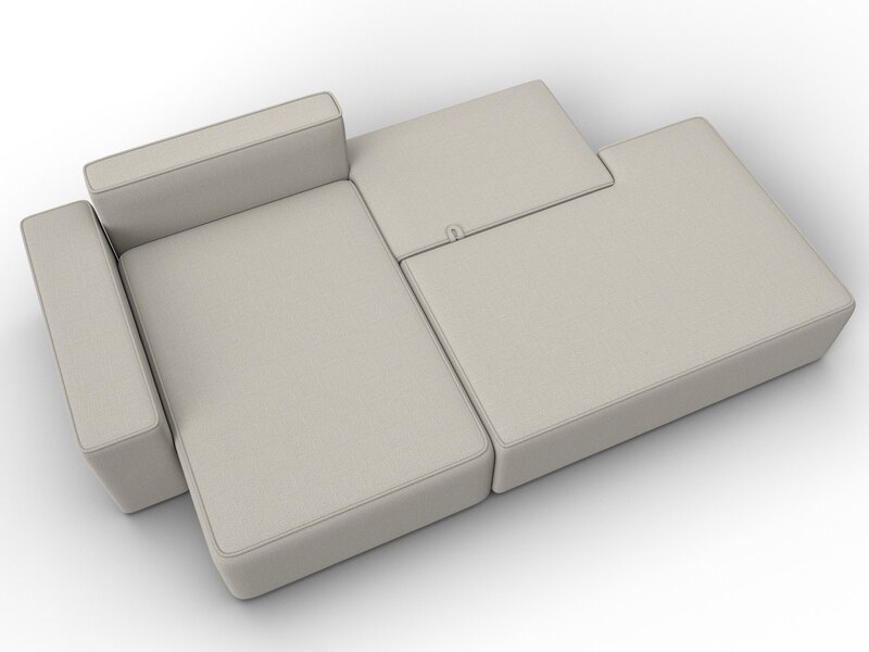 Диван угловой Лига-079 угол левый, Рогожка, Амур 02 бежевый