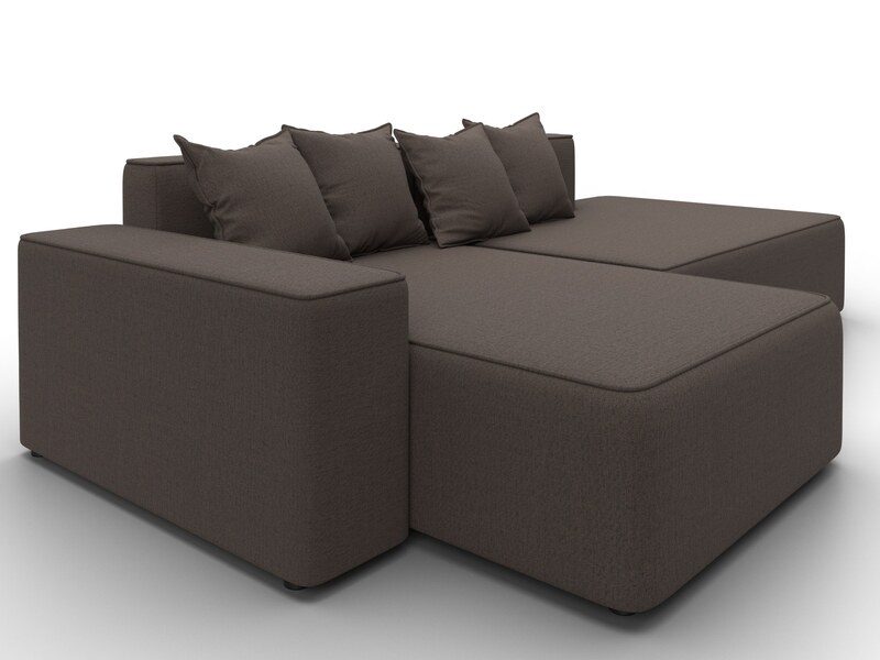 Диван угловой Лига-079 угол левый, Рогожка, Амур 05 коричневый