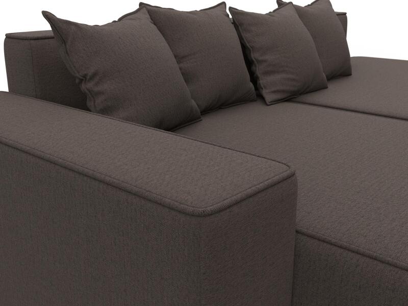 Диван угловой Лига-079 угол левый, Рогожка, Амур 05 коричневый