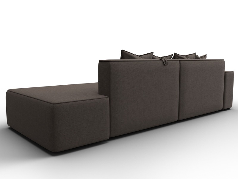 Диван угловой Лига-079 угол левый, Рогожка, Амур 05 коричневый