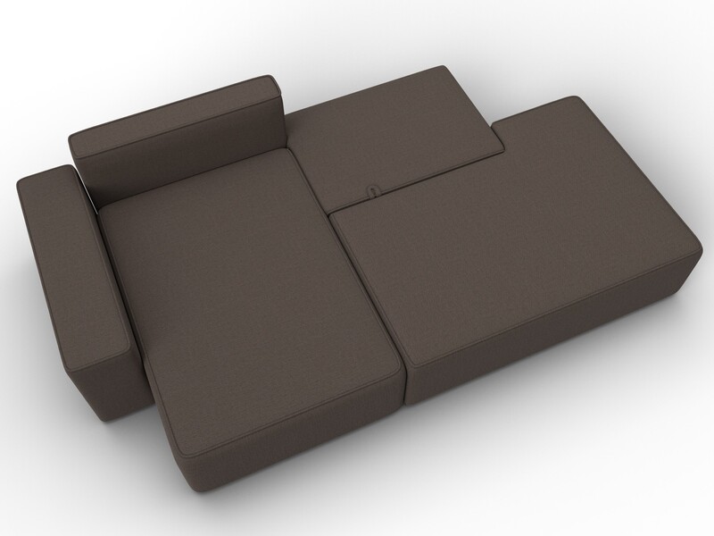 Диван угловой Лига-079 угол левый, Рогожка, Амур 05 коричневый