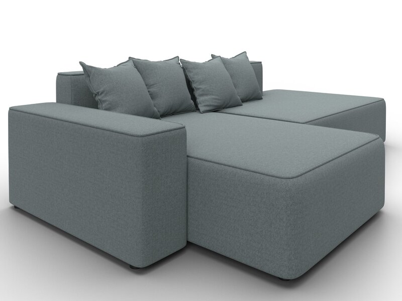 Диван угловой Лига-079 угол левый, Рогожка, Амур 07 серый