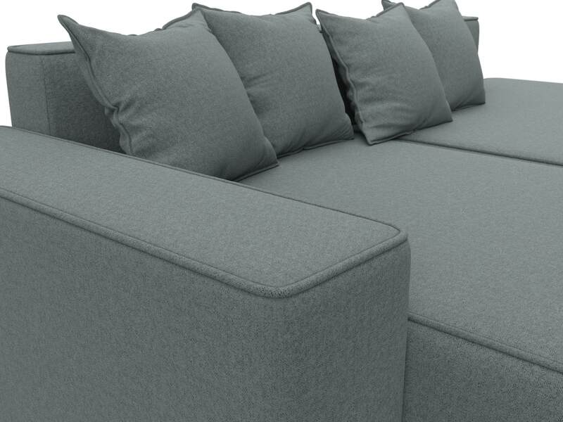 Диван угловой Лига-079 угол левый, Рогожка, Амур 07 серый