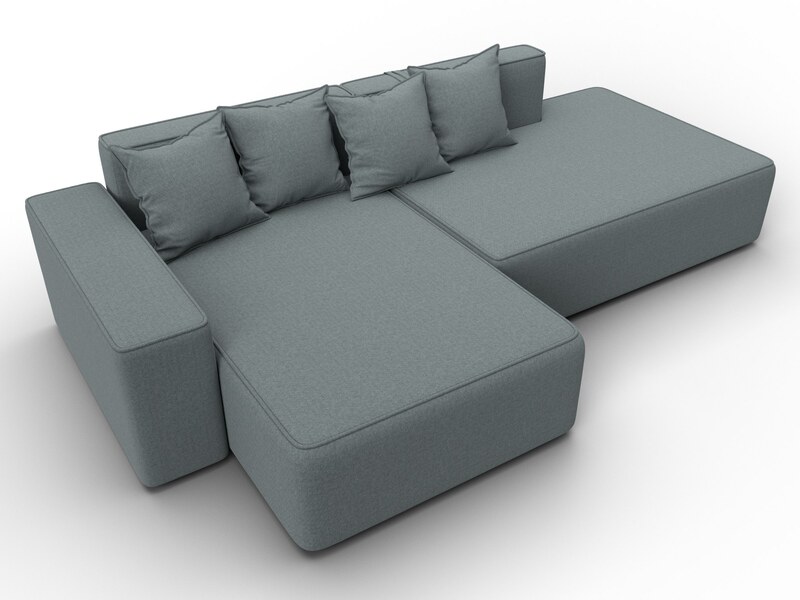 Диван угловой Лига-079 угол левый, Рогожка, Амур 07 серый