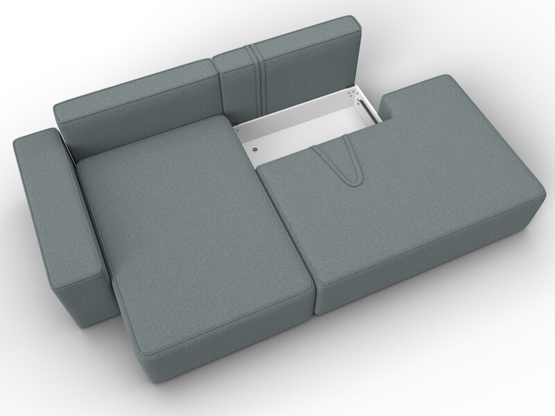 Диван угловой Лига-079 угол левый, Рогожка, Амур 07 серый