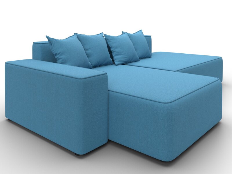 Диван угловой Лига-079 угол левый, Рогожка, Амур 10 голубой