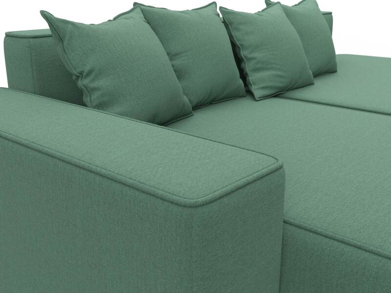 Диван угловой Лига-079 угол левый, Рогожка, Амур 11 зеленый