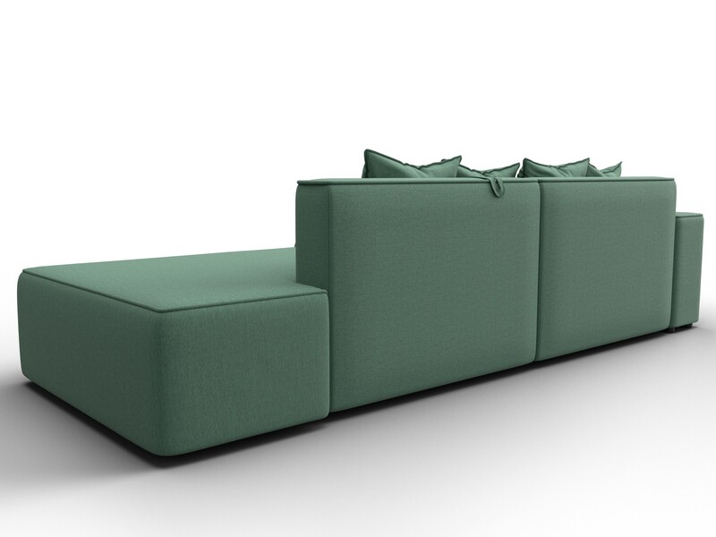 Диван угловой Лига-079 угол левый, Рогожка, Амур 11 зеленый