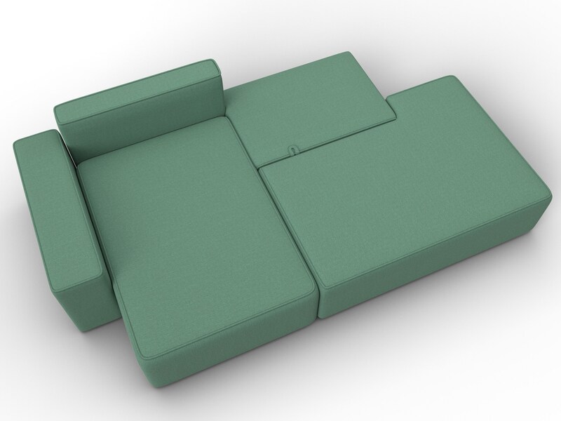 Диван угловой Лига-079 угол левый, Рогожка, Амур 11 зеленый