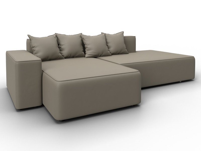 Диван угловой Лига-079 угол левый, Экокожа, GRIFON 04 бежевый