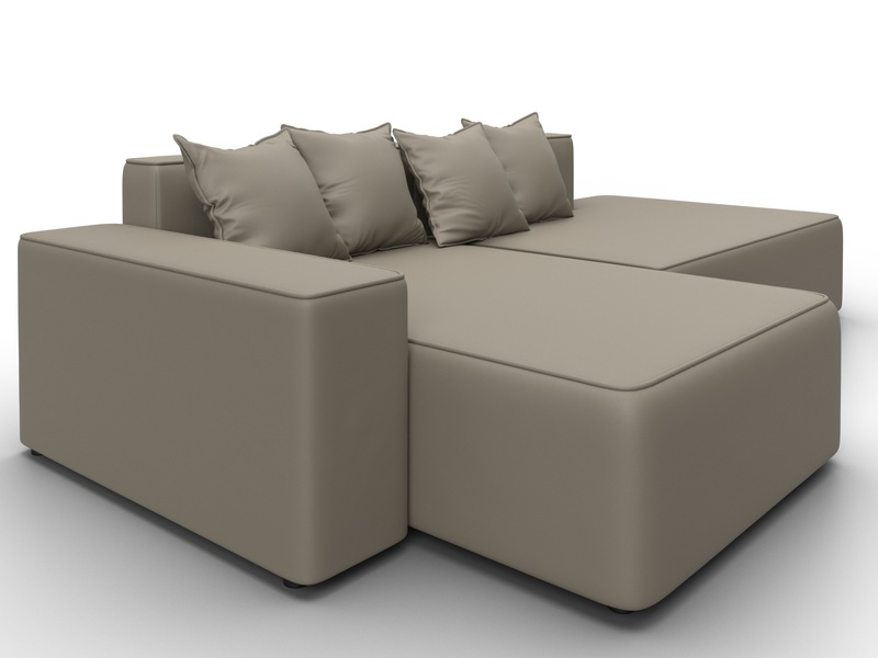 Диван угловой Лига-079 угол левый, Экокожа, GRIFON 04 бежевый