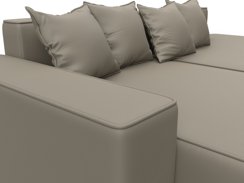 Диван угловой Лига-079 угол левый, Экокожа, GRIFON 04 бежевый