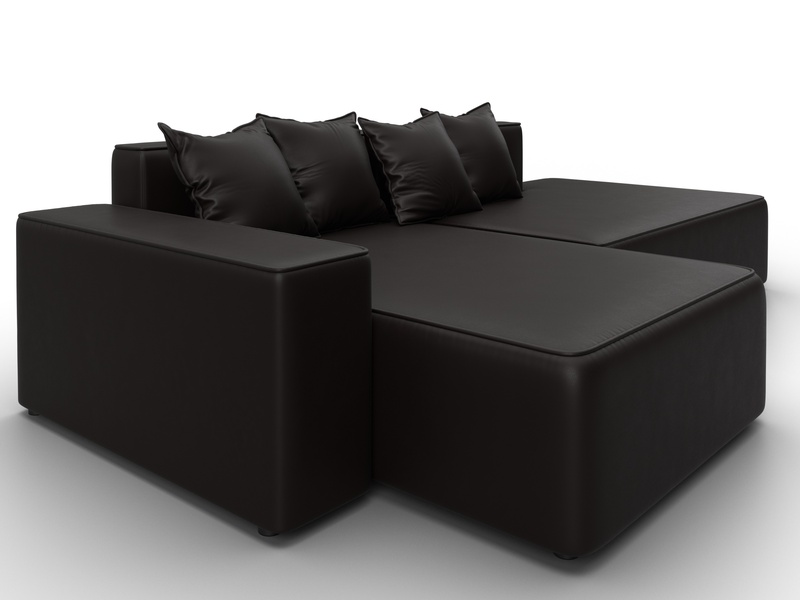 Диван угловой Лига-079 угол левый, Экокожа, GRIFON 12 коричневый