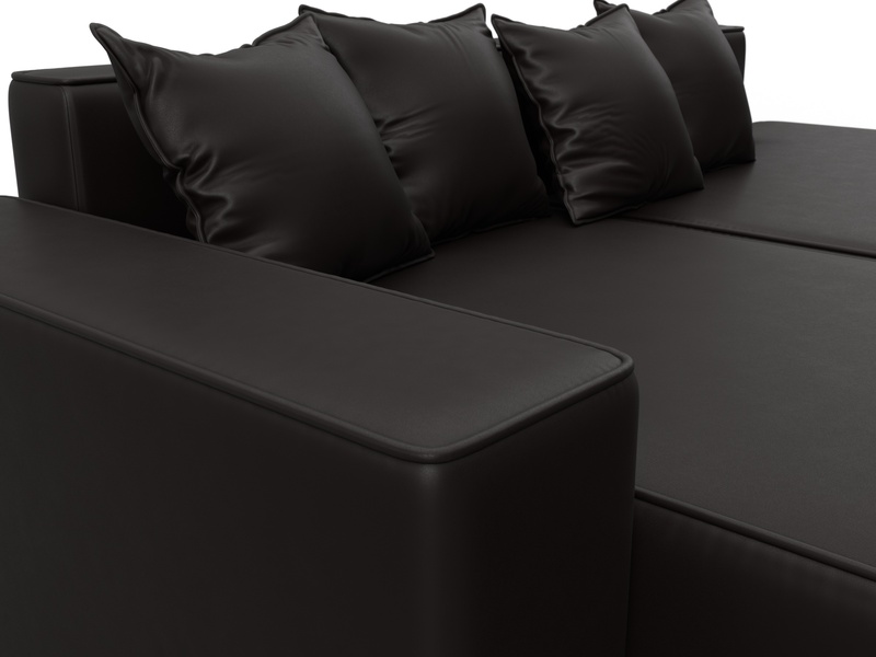 Диван угловой Лига-079 угол левый, Экокожа, GRIFON 12 коричневый