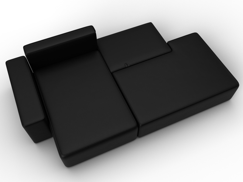 Диван угловой Лига-079 угол левый, Экокожа, GRIFON 18 черный