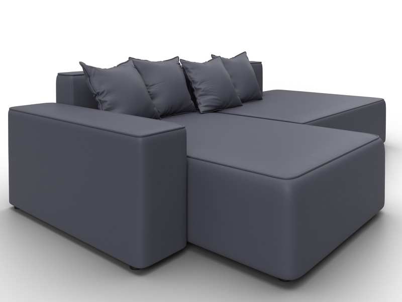 Диван угловой Лига-079 угол левый, Экокожа, GRIFON 15 серый